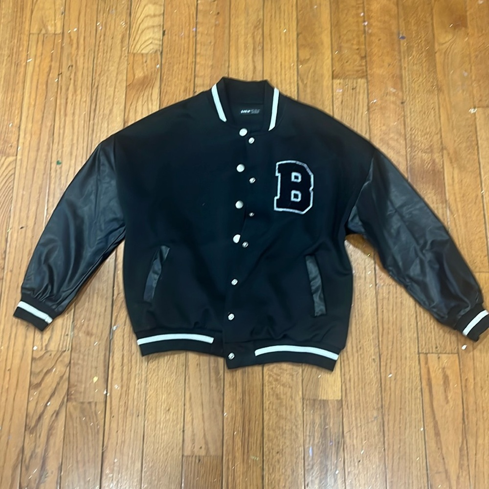 Black varsity jacket